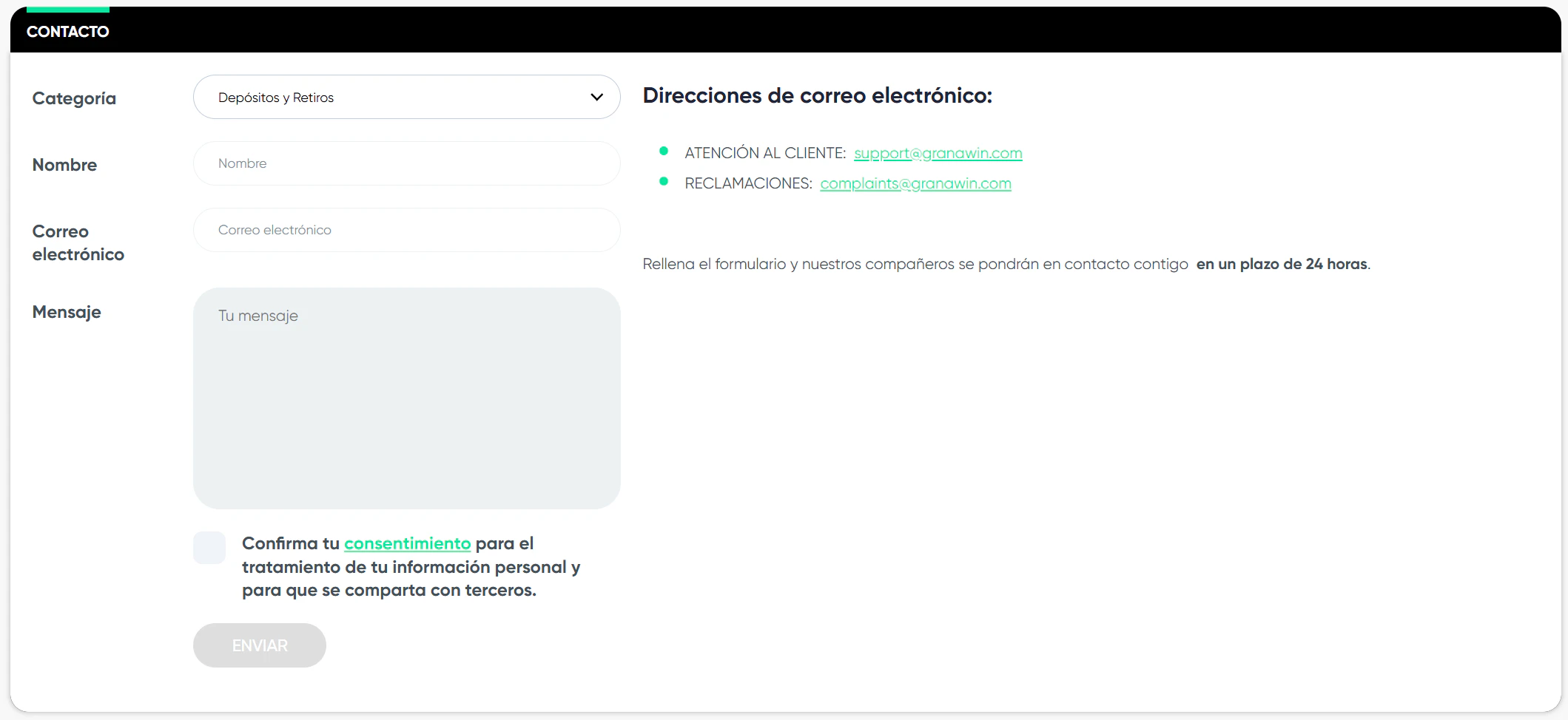 Atención al cliente de granawin
